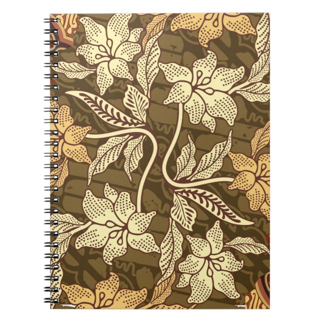 Caderno Espiral Batifos indonésios com patamar de fauna e flora (Frente)
