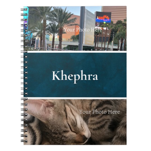 Caderno Espiral Batik Name e Photo Collage Notebook (Frente)