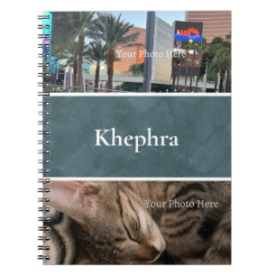 Caderno Espiral Batik Name e Photo Collage Notebook