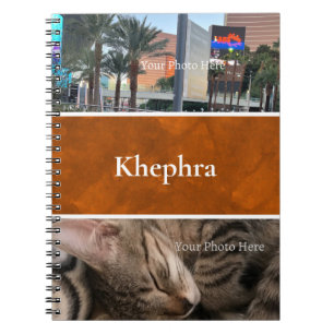 Caderno Espiral Batik Name e Photo Collage Notebook