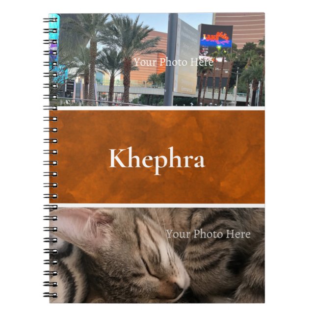 Caderno Espiral Batik Name e Photo Collage Notebook (Frente)