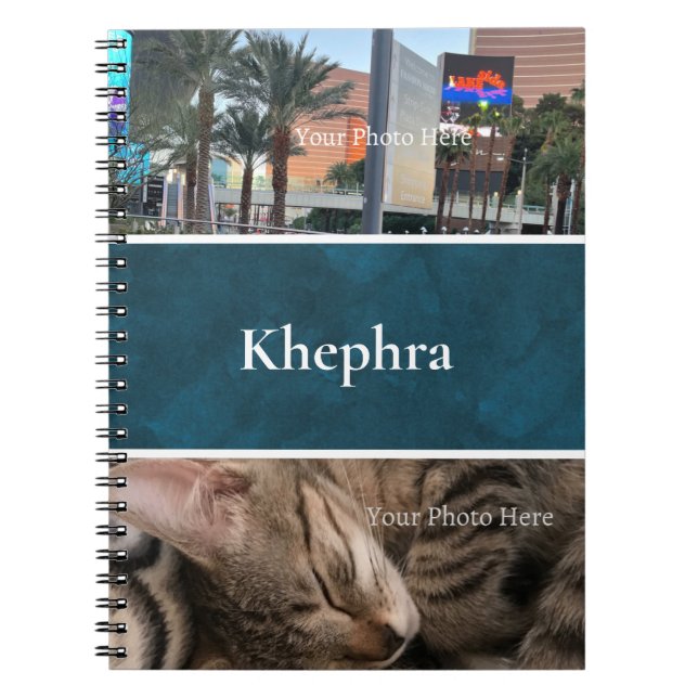 Caderno Espiral Batik Name e Photo Collage Notebook (Frente)