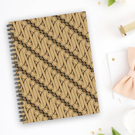 Caderno Espiral Batik Parang, Padrão Indonésio, Javanês, Étnico