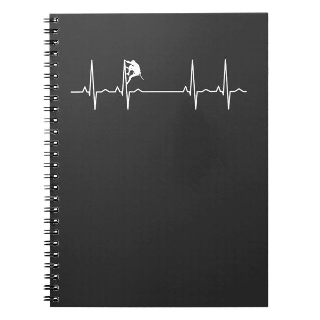 Caderno Espiral Batimento Cardíaco de Escalada em Rocha (Frente)