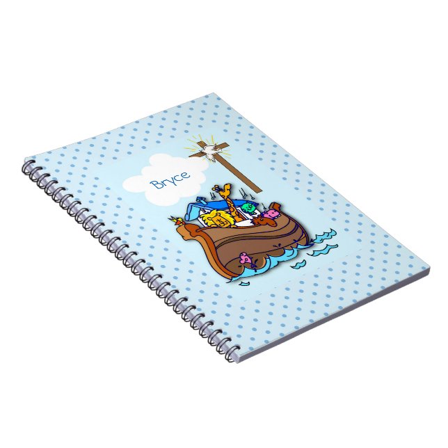 Caderno Espiral Batismo da Arca de Noé, Menino Azul (Lado Direito)