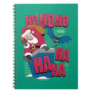 Caderno Espiral Batman   Joker Santa Claus Subindo Chaminé