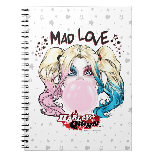 Caderno Espiral Batman | Mad Love Harley Quinn Chew Bubble Gum (Frente)