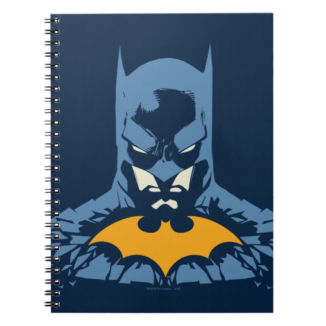 Caderno Espiral Batman Quebrado Com Logótipo Dourado (Frente)