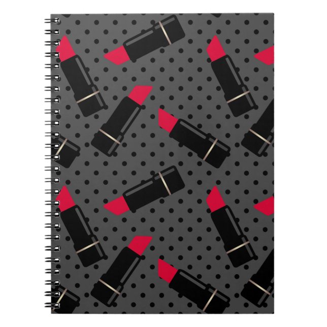 Caderno Espiral Batom vermelho, retrato (Frente)