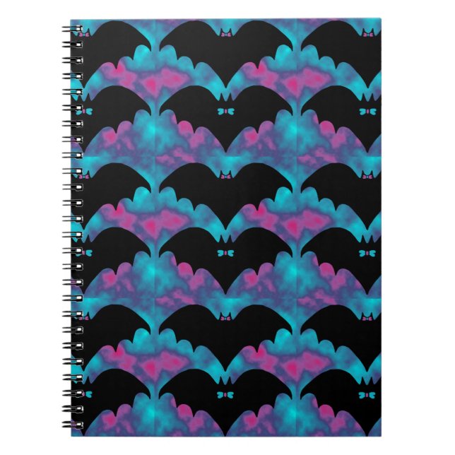 Caderno Espiral BatsAndBowsTILEpinkblue (Frente)