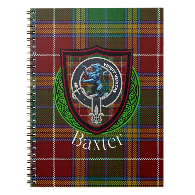 Caderno Espiral Baxter Scottish Clan Tartan & Crest (Frente)