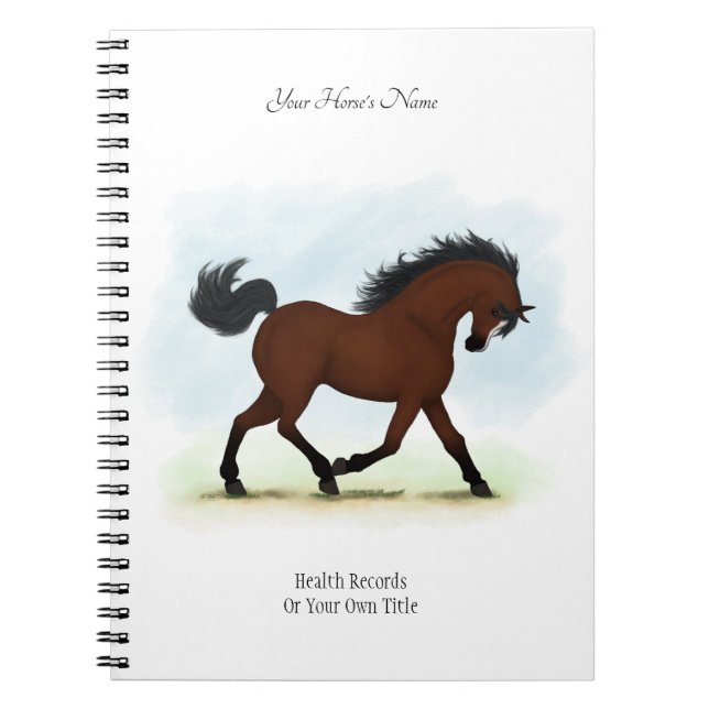 Caderno Espiral Bay With Blaze Personalized Horse Owner's Journal (Frente)