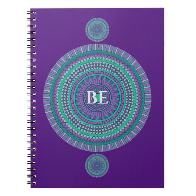 Caderno Espiral "BE" Blue/Green Custom Mandala Mantra (Frente)