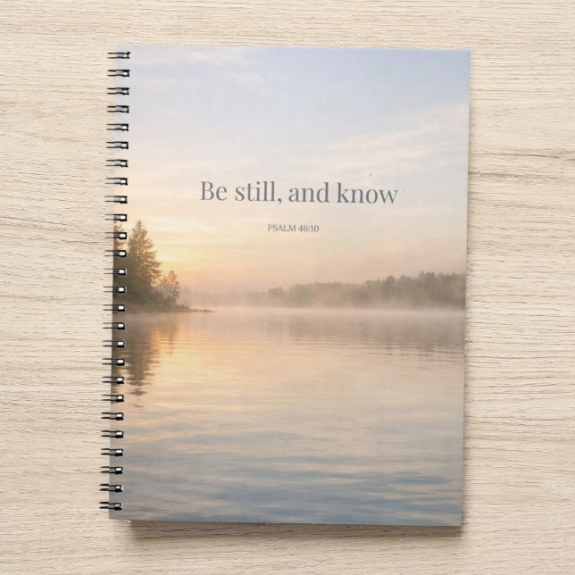 Caderno Espiral Be Still Christian Notebook Psalm 46:10 Scripture (Criador carregado)