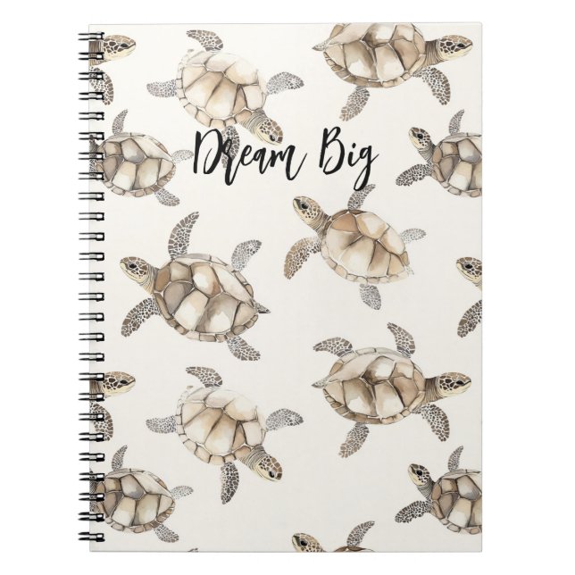 Caderno Espiral Beach Coast Ocean Sea Turtles (Frente)