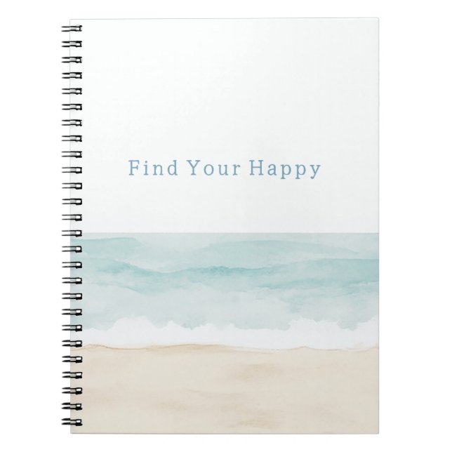 Caderno Espiral Beach Find Your Happy Ocean (Frente)