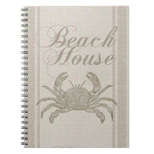 Caderno Espiral Beach House Crab Seashore