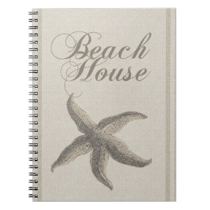 Caderno Espiral Beach House Starfish Seashore
