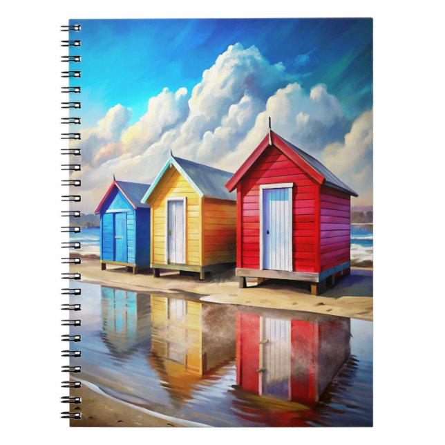 Caderno Espiral Beach Huts (Frente)