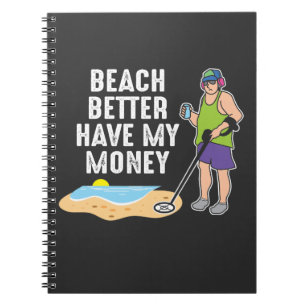 Caderno Espiral Beach Melhor Ter Meu Dinheiro - Detecção De Meta