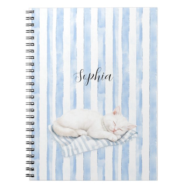 Caderno Espiral Beach Sweet Dreams Cat on Towel (Frente)