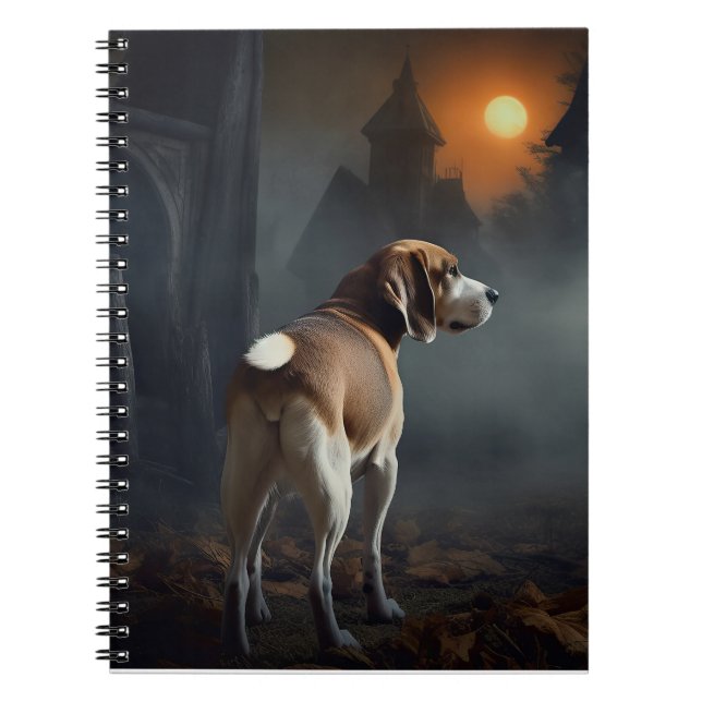 Caderno Espiral Beagle Halloween Assustador (Frente)