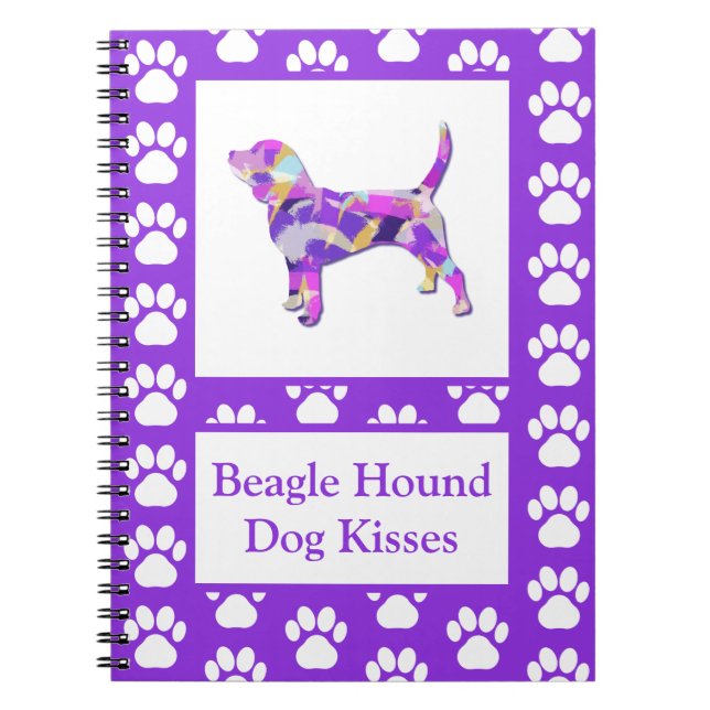 Caderno Espiral Beagle Hound Kisses Silhouette Cute PPY&B (Frente)