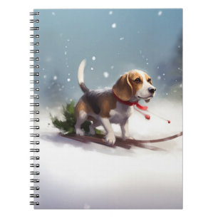 Caderno Espiral Beagle Natal neve inverno