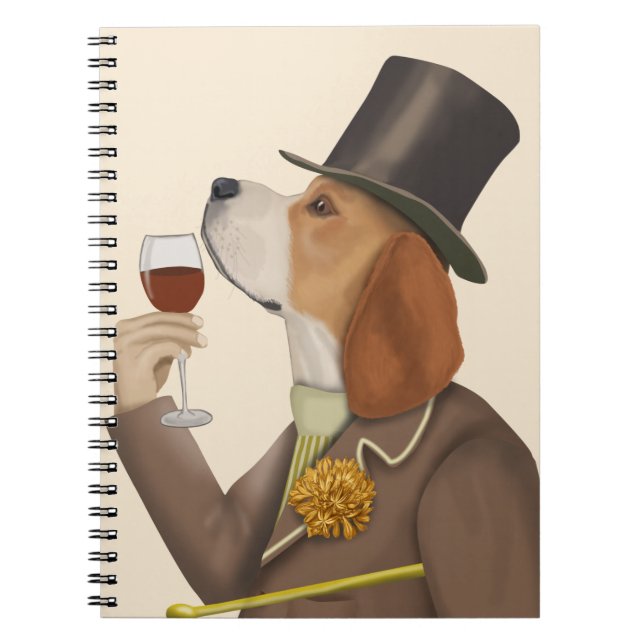 Caderno Espiral Beagle Wine Snob (Frente)