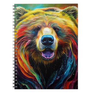 Caderno Espiral Bear Grizzly Animal Discovery Adventure Nature Pla