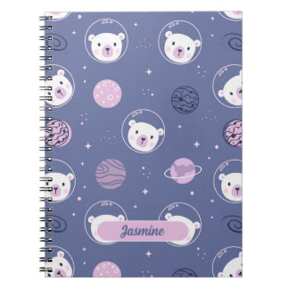 Caderno Espiral Bears Espacial Personalizado para Notebook Espiral
