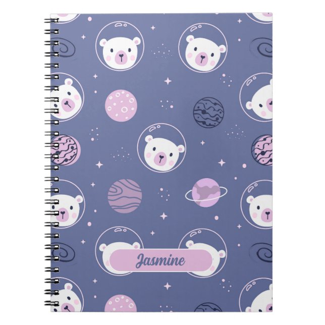 Caderno Espiral Bears Espacial Personalizado para Notebook Espiral (Frente)