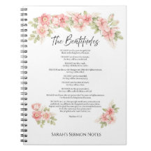 Beatitudes Escritura Floral Aquarela Rubor