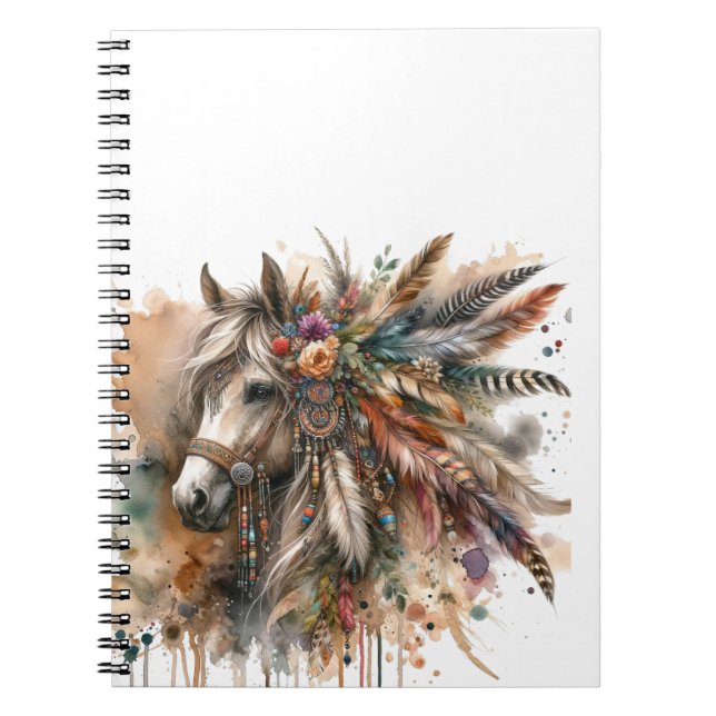 Caderno Espiral Beautiful Boho Horse  (Frente)
