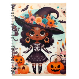 Caderno Espiral Beautiful little witch halloween party