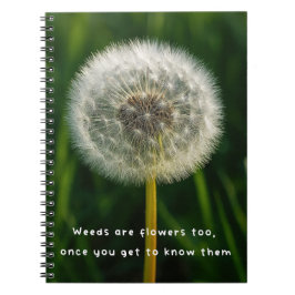 Caderno Espiral Beauty eye beholder dandelion weed quote unique 