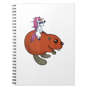 Caderno Espiral Beaver Camisa Engraçada Escordeiro Unicórnio Dotad