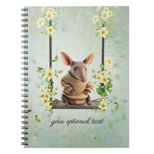 Caderno Espiral Bebê Aardvark Spiral Foto Notebook (Frente)