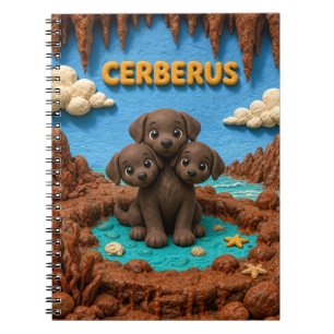 Caderno Espiral Bebê Cerberus Fofo, Mitológico