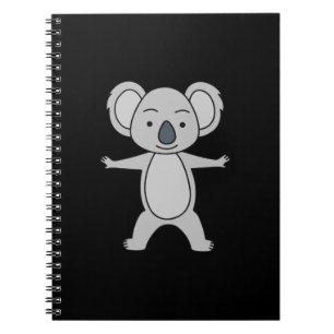 Caderno Espiral Bebê Coala Fofo Com Um Sorriso Em Pé