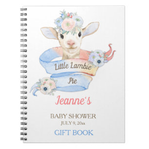 Caderno Espiral Bebê Cordeiro Rosa Azul Berçário Fazenda Pastéis