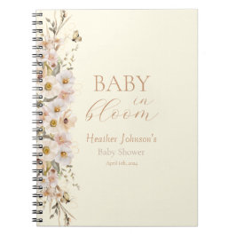Caderno Espiral Bebê Em Bloom Boho Chá de fraldas Neutro
