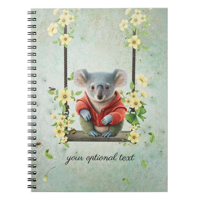 Caderno Espiral Bebê Koala Bear em Swing Spiral Photo Notebook (Frente)