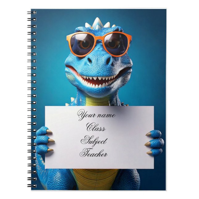 Caderno Espiral Bebê notebook - Coloque seu nome - Dinossauro (Frente)