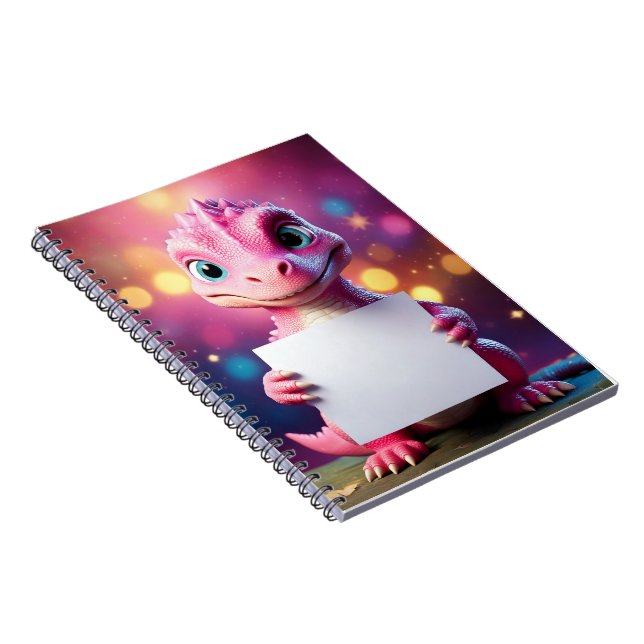 Caderno Espiral Bebê notebook - Coloque seu nome - Dinossauro Bebê (Lado Direito)