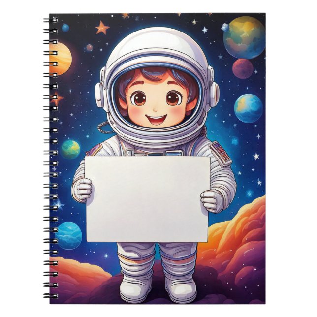 Caderno Espiral Bebê notebook - Descobrindo espaço - Coloque seu n (Frente)