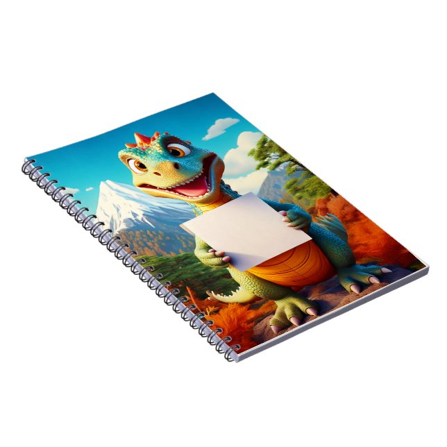 Caderno Espiral Bebê notebook - Seu nome aqui - Dinossauro (Lado Direito)