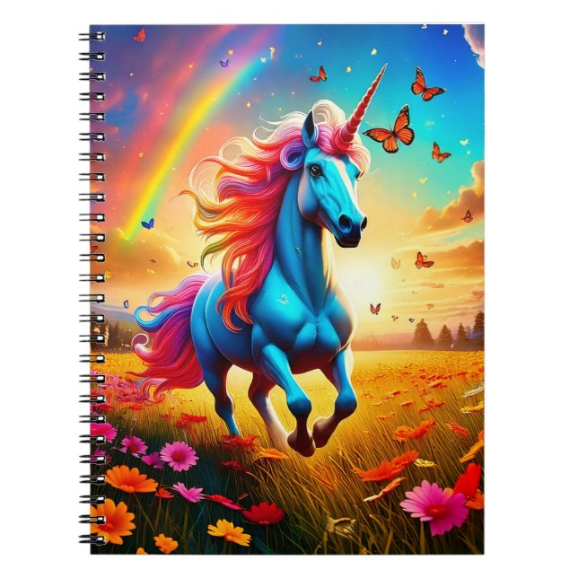 Caderno Espiral Bebê notebook - unicórnio (Frente)