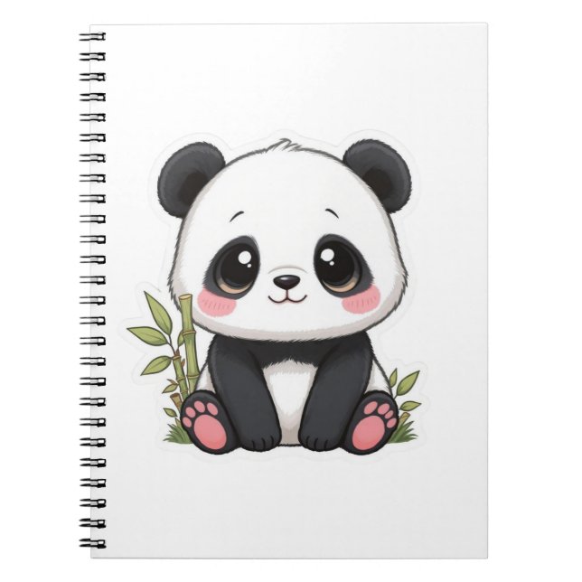Caderno Espiral Bebê Panda Adorável Bambu (Frente)