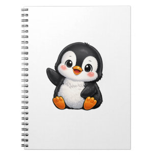 Caderno Espiral Bebê Pingüim Fofo Personagem de Desenho Animado Ac